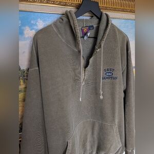 Vintage East Hampton Khaki Quarter-Zip Hoodie XL
